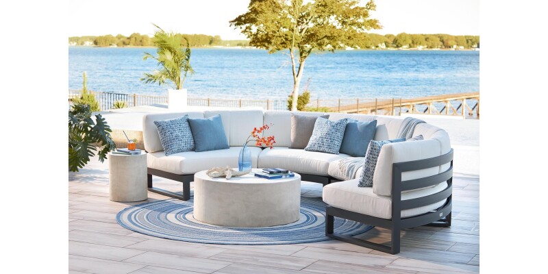 Bonavista Outdoor Curved Armless Sectional A021K454O12718SLOUNGEGRA