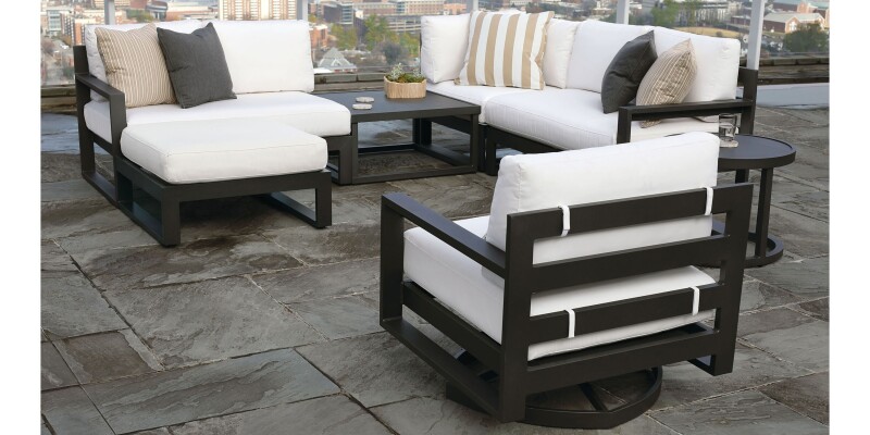 Bonavista Outdoor Track Arm Sectional A021LSECT3O12718SLOUNGEGRA