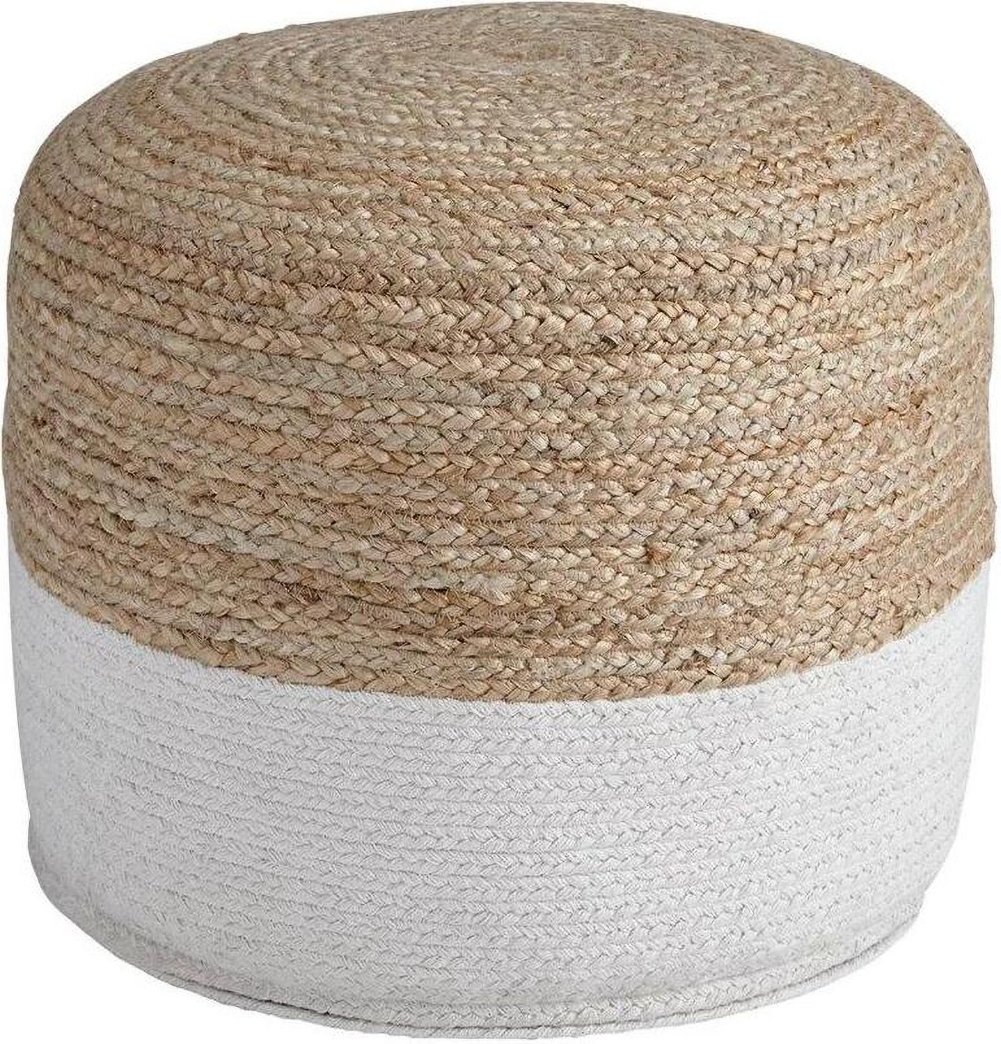 Sweed Valley Natural And White Pouf A1000420