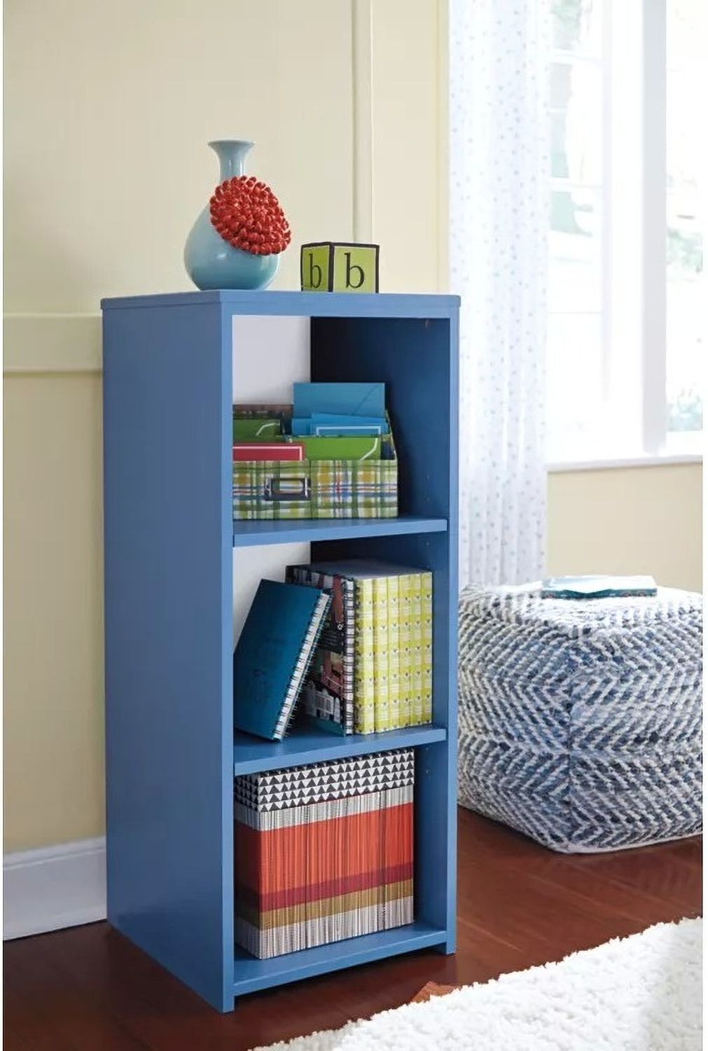 Chevron Blue Pouf A1000445
