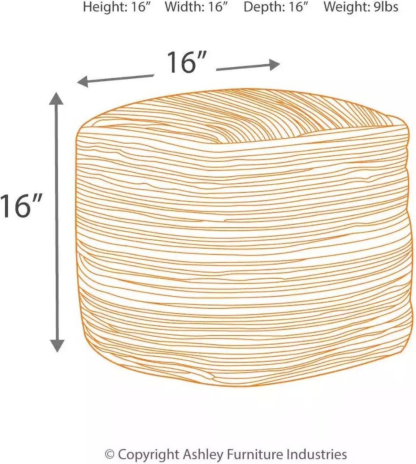 Absalom Natural Pouf A1000550