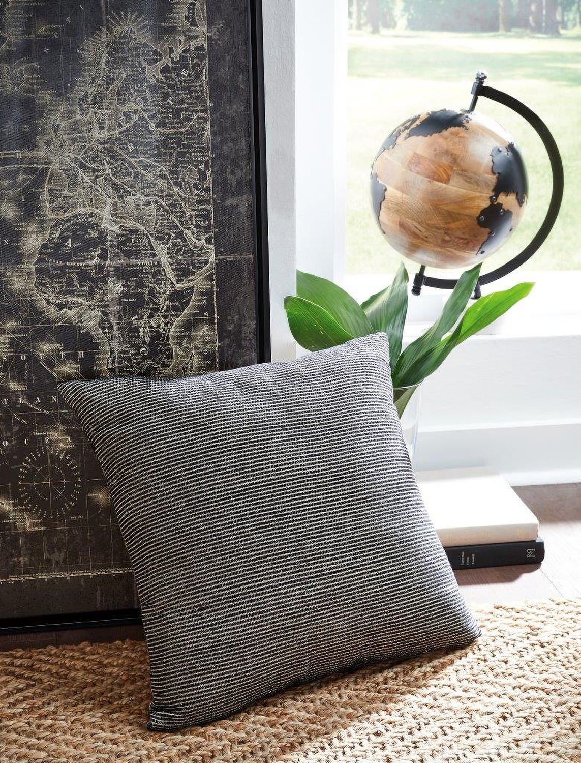 Edelmont Black And Linen Pillow A1000962P