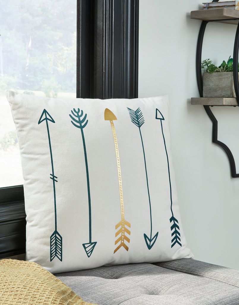 Gyldan White/Teal/Gold Pillow Set of 4 A1000994