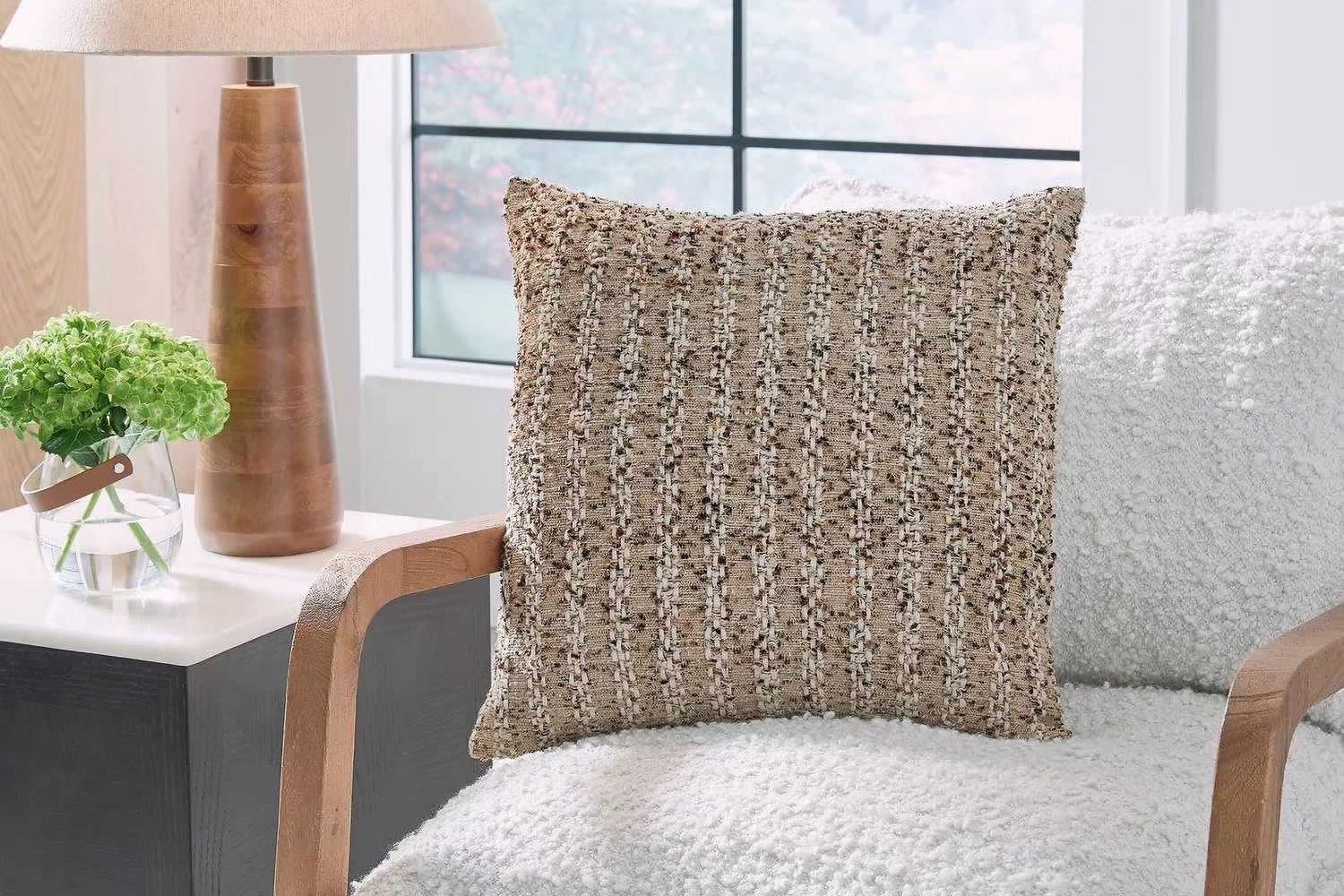 Vorlane Pillow In Tan and Brown and White A1001046P