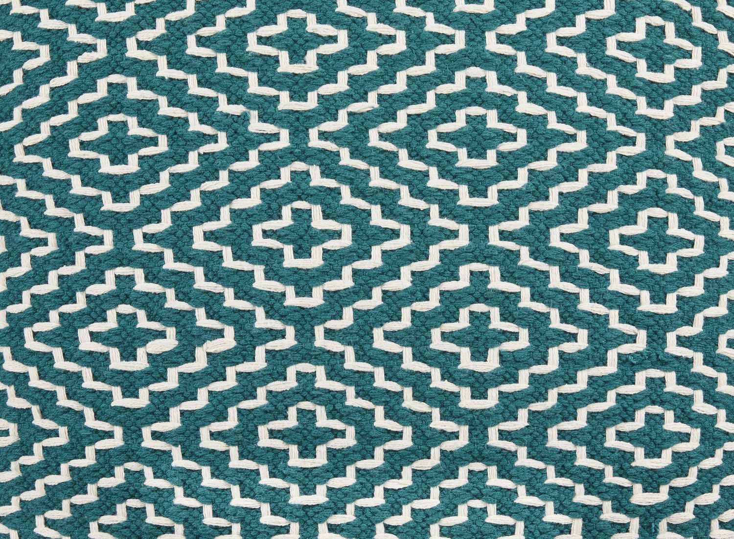 Brynnsen Pouf In Ivory and Teal A1001055
