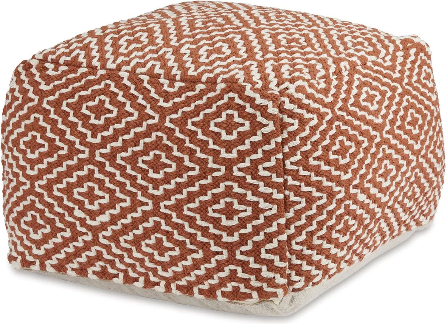Brynnsen Pouf In Ivory and Rust A1001056