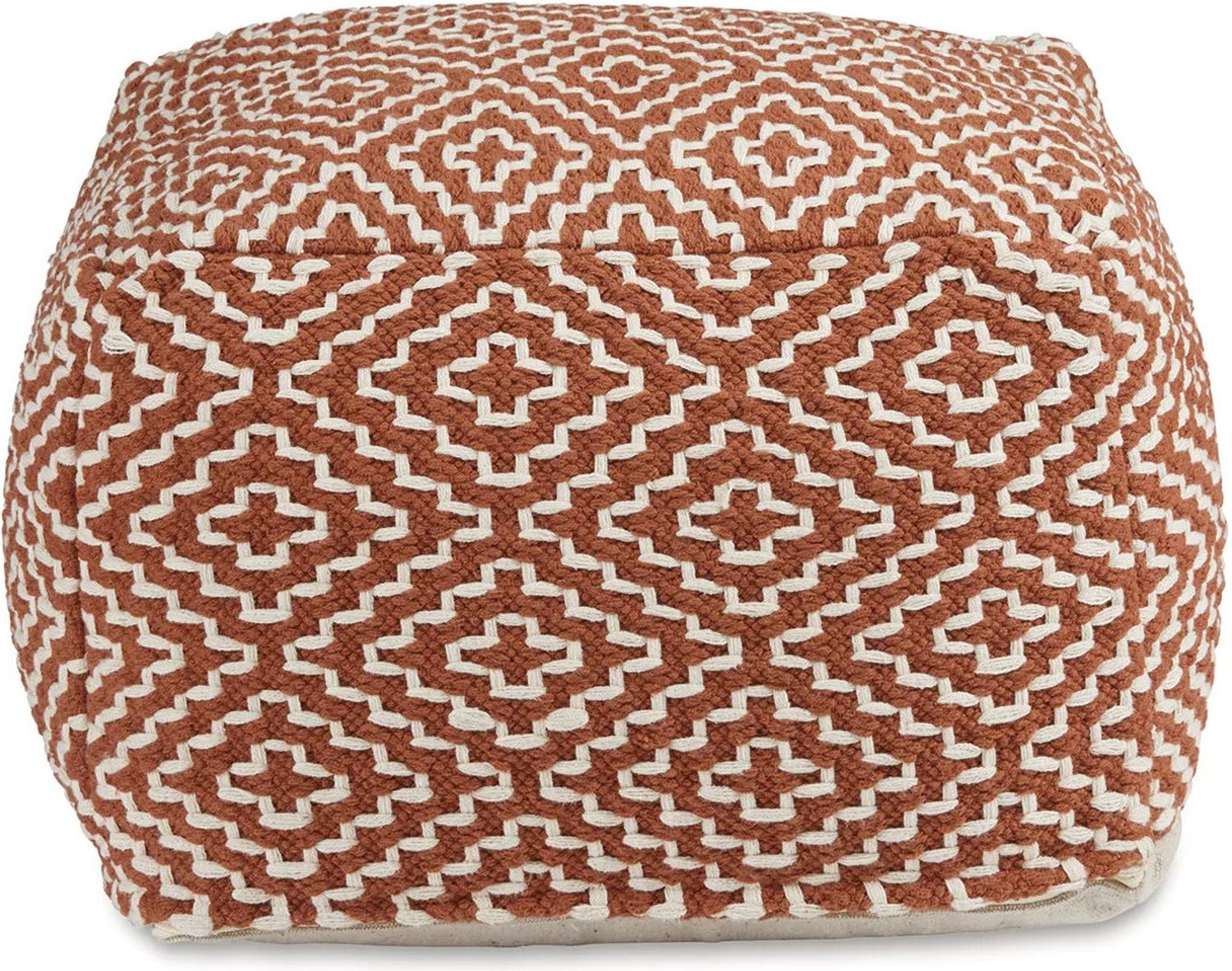 Brynnsen Pouf In Ivory and Rust A1001056