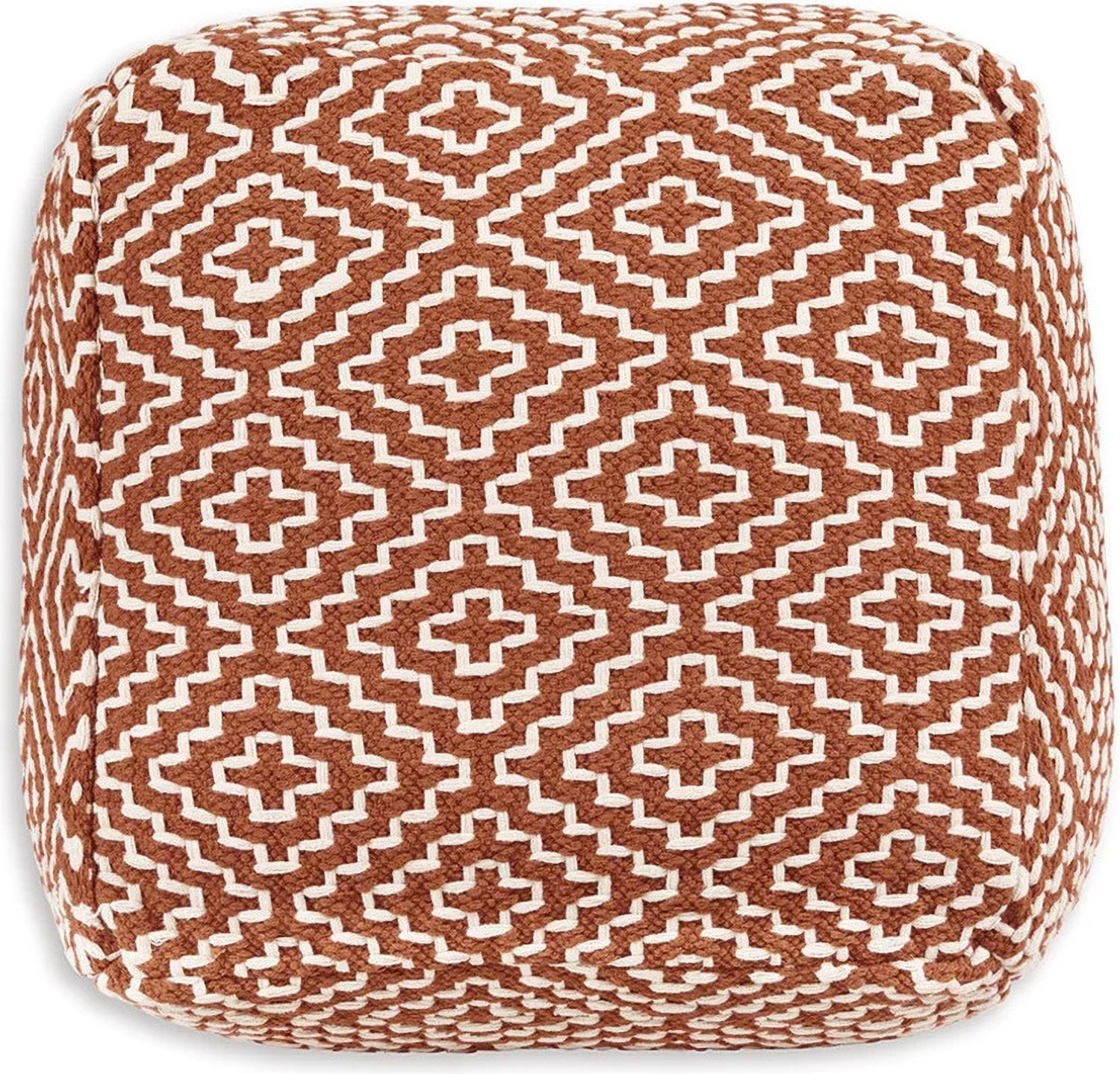 Brynnsen Pouf In Ivory and Rust A1001056