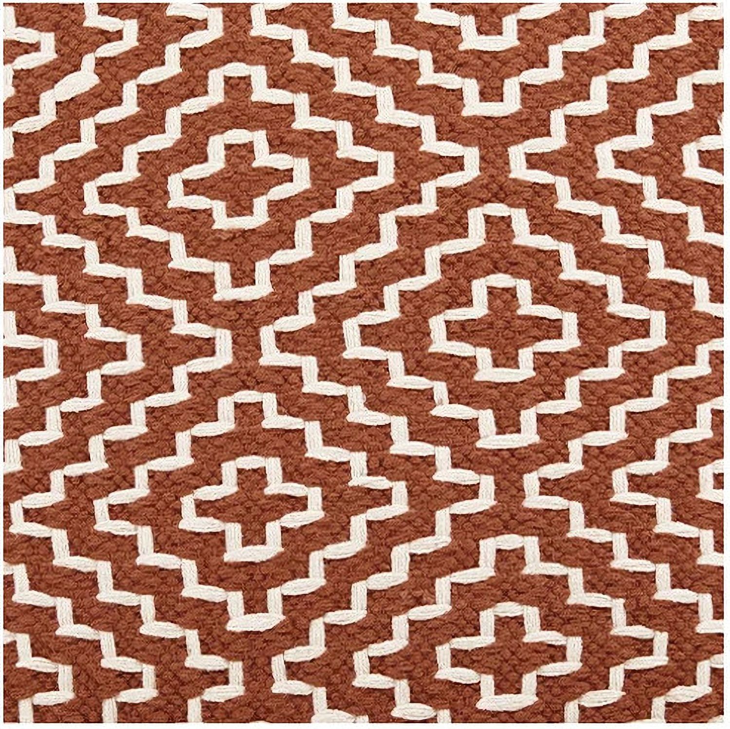 Brynnsen Pouf In Ivory and Rust A1001056