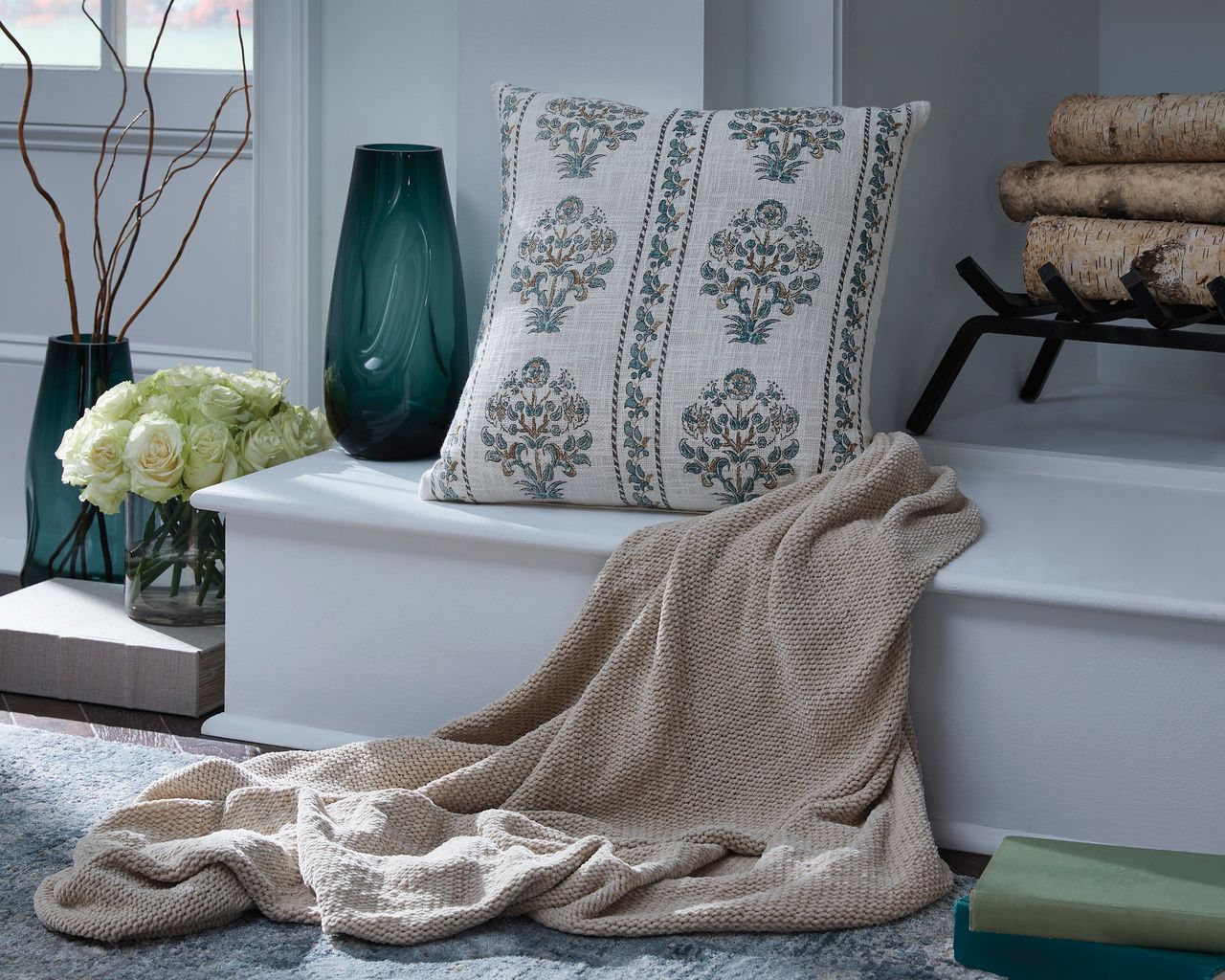 Paulmour Pillow Set of 4 In Ivory and Green A1001105