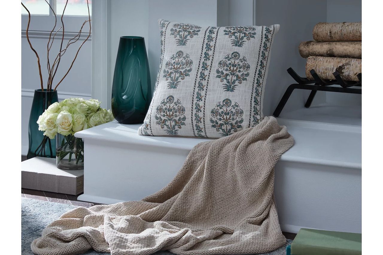 Paulmour Pillow In Ivory and Green A1001105P