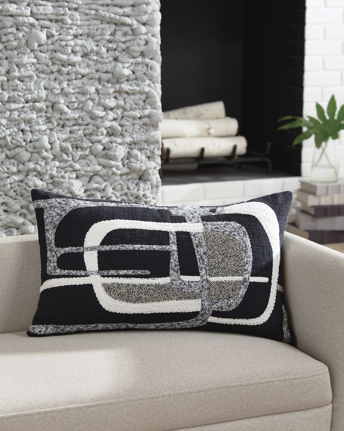 Gavrileigh Pillow Set of 4 In Black/Gray/Ivory A1001113