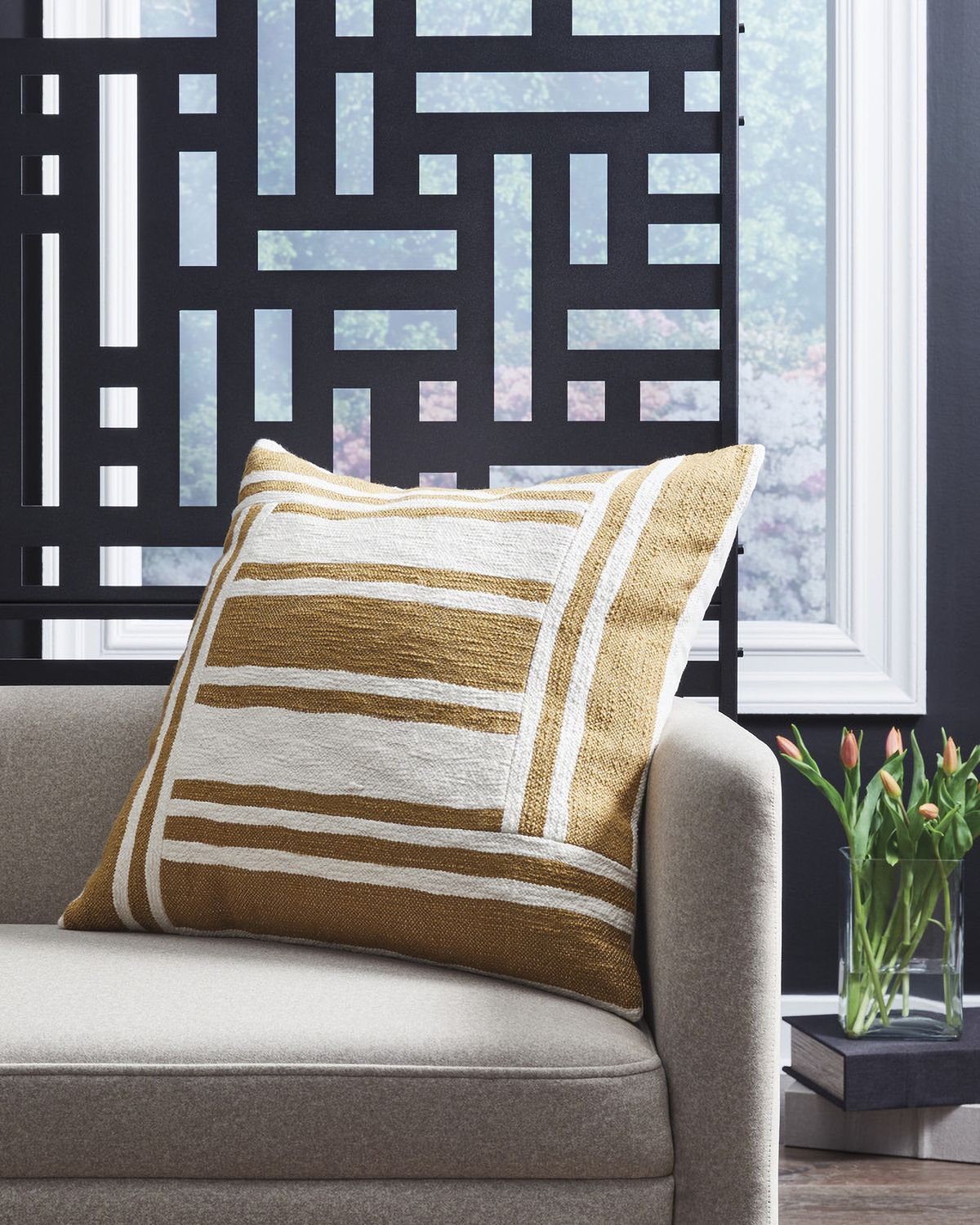 Darrman Pillow Set of 4 In Ochre and Ivory A1001116