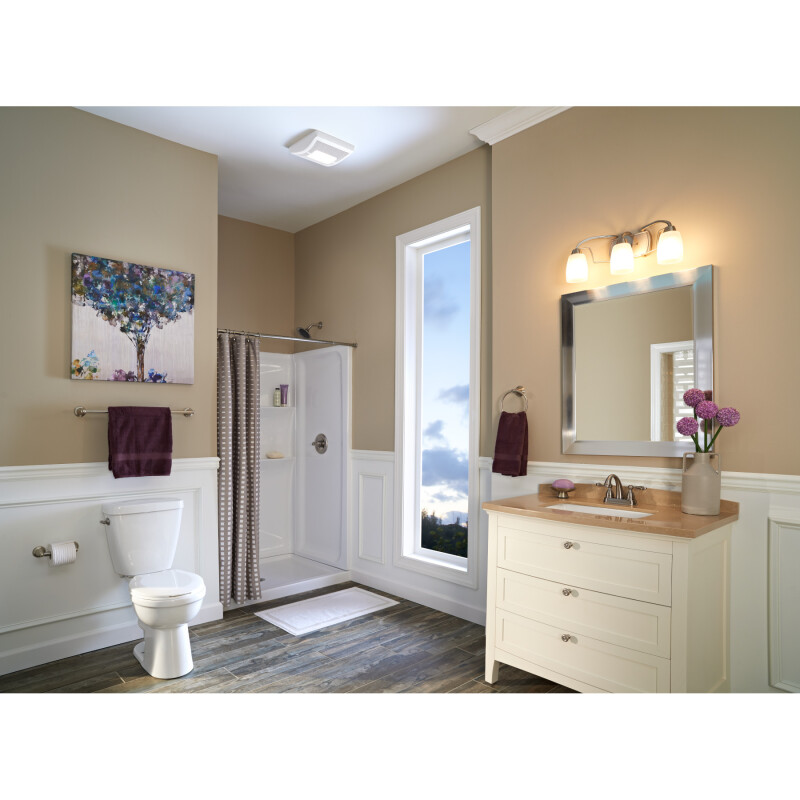 Flex Series 110 CFM Ceiling Roomside Installation Bathroom Exhaust Fan with Light A110L