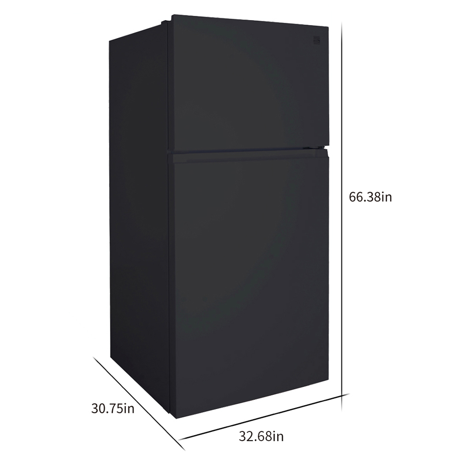 20.4 cu. ft. Top Freezer Refrigerator w/ Icemaker, 33" Wide  Black A122390966