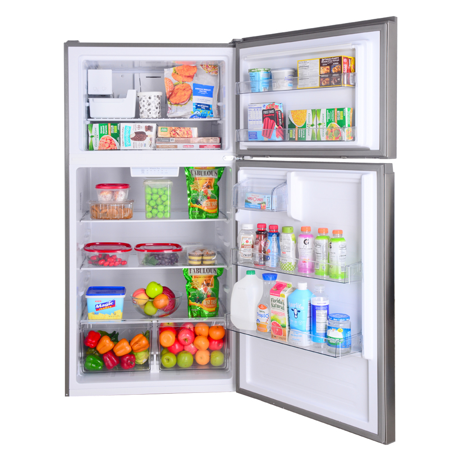 20.4 cu. ft. Top Freezer Refrigerator w/ Icemaker, 33" Wide Stainless Steel w/Fingerprint Resistance A122390971