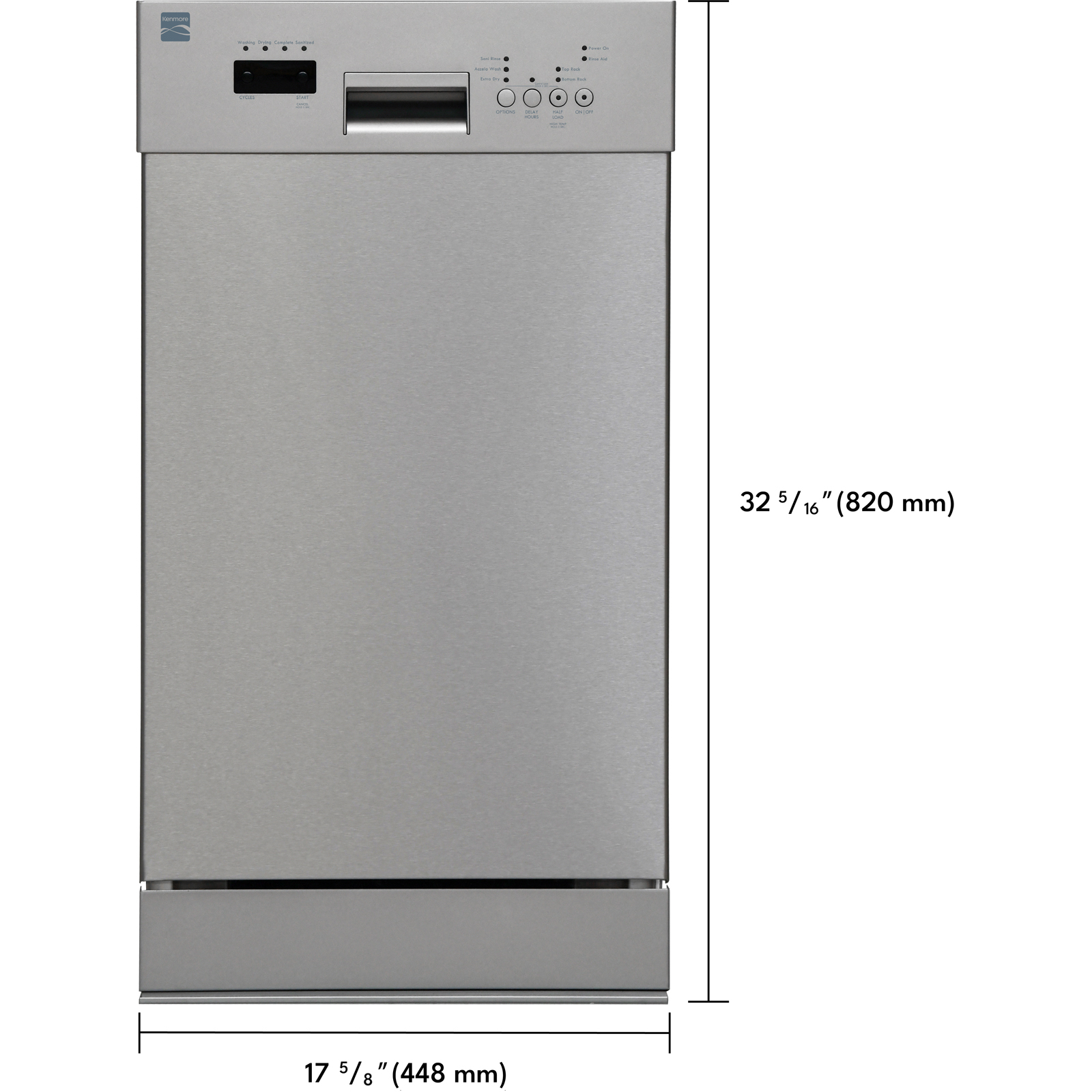 18" Built-in Dishwasher with UltraWash® Plus System and EasyFlex 3rd Rack  Stainless Steel w/ Fingerprint Resistance A124333635