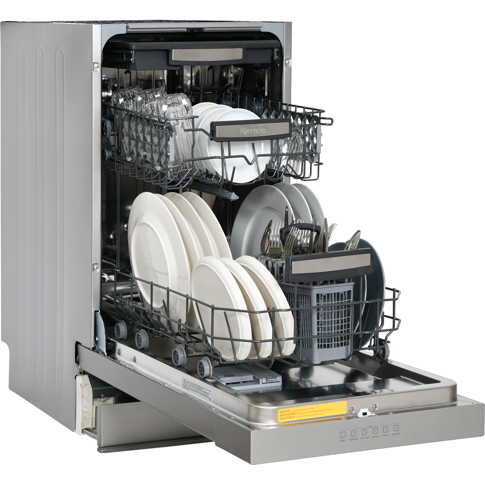 18" Built-in Dishwasher with UltraWash® Plus System and EasyFlex 3rd Rack  Stainless Steel w/ Fingerprint Resistance A124333635