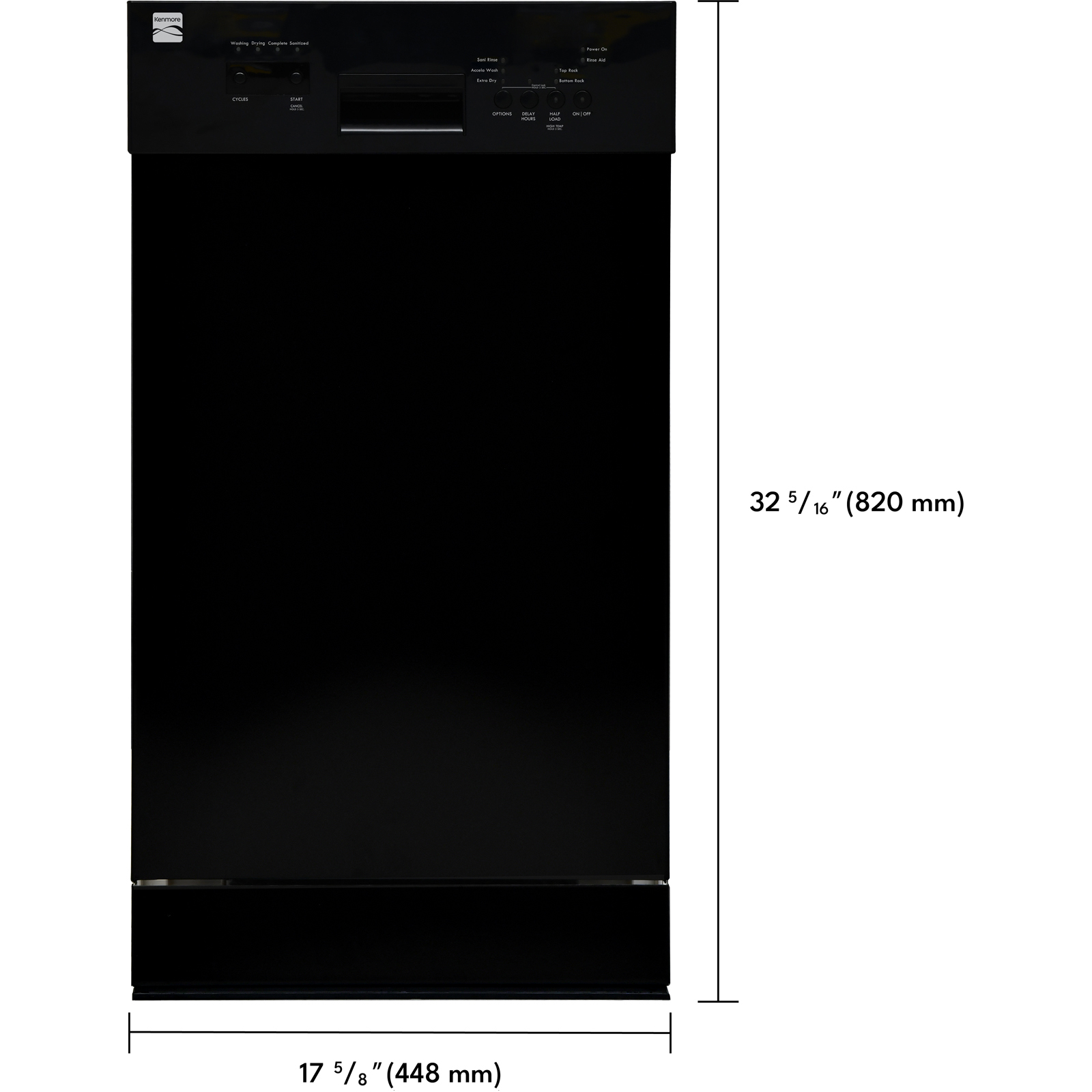 18" Built-in Dishwasher with UltraWash® Plus System and EasyFlex 3rd Rack  Black A124333636
