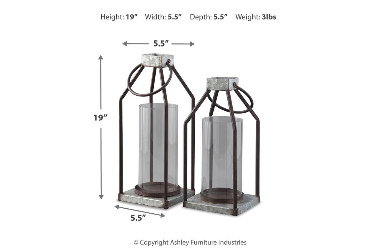 Diedrick Gray And Black Lantern Set of 2 A2000346