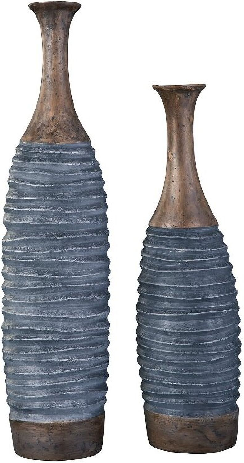 Blayze Antique Gray And Brown Vase Set of 2 A2000388