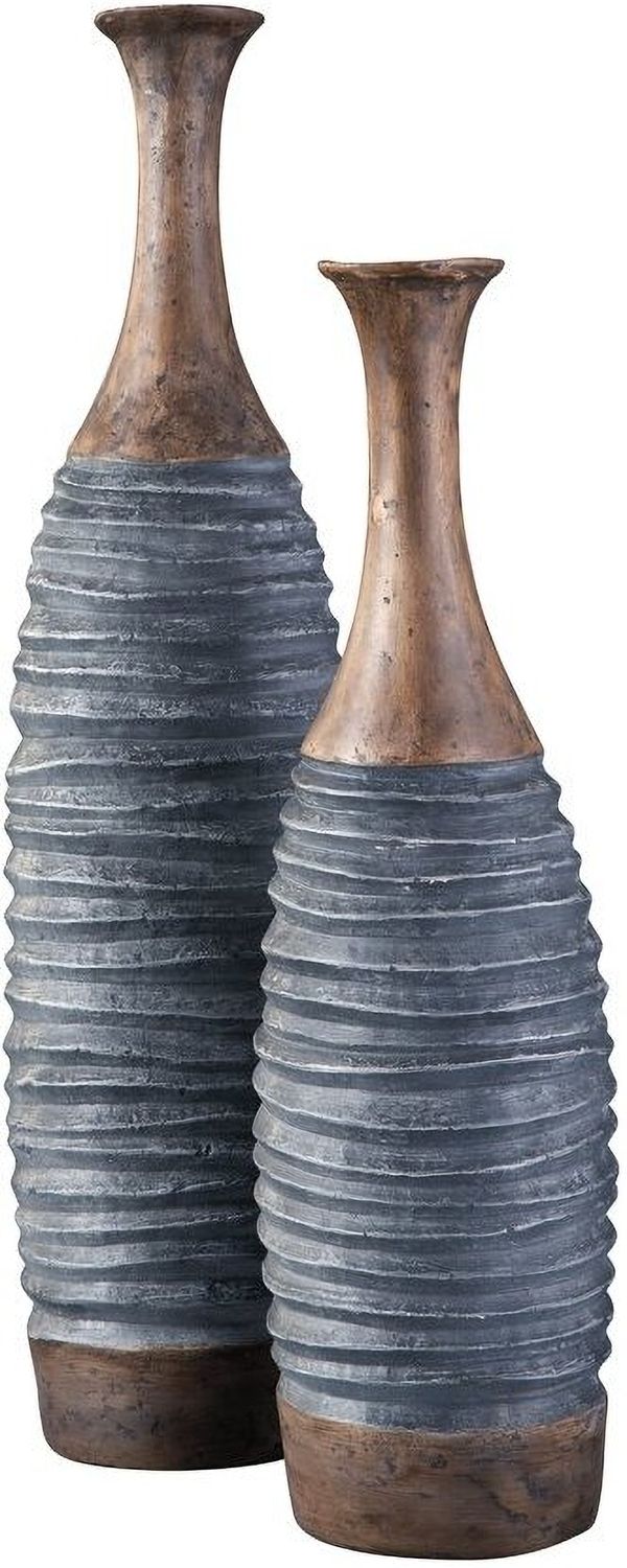 Blayze Antique Gray And Brown Vase Set of 2 A2000388