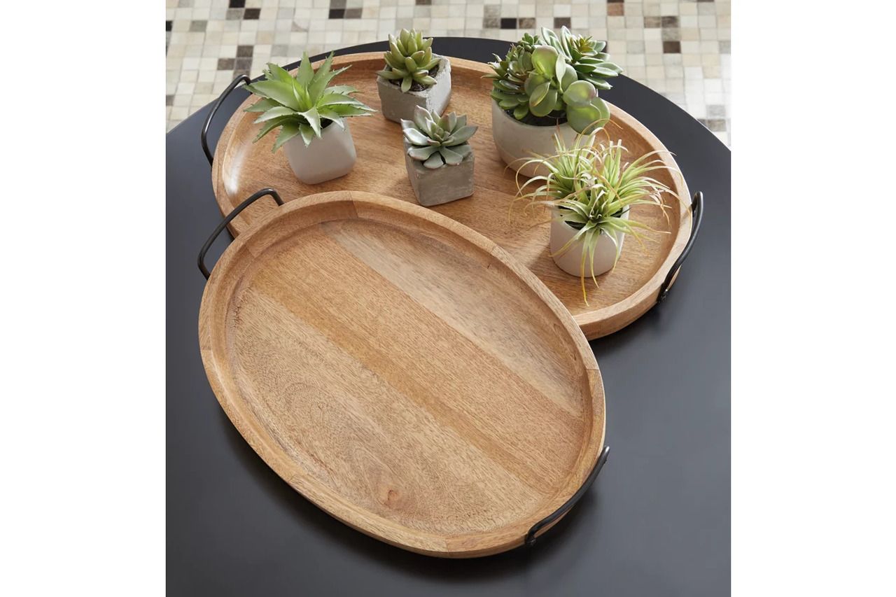 Jocelyne Brown/Black Tray Set of 2 A2000455