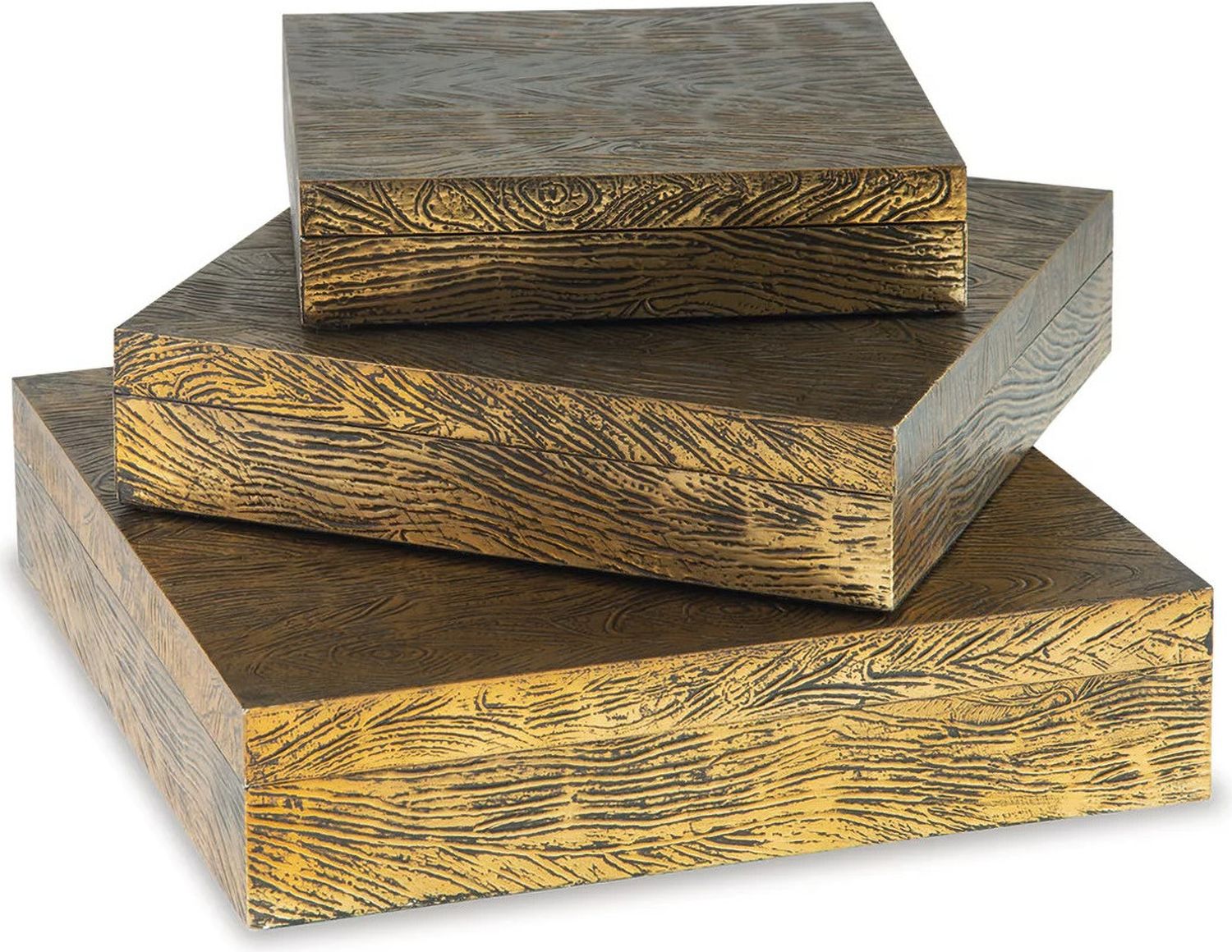 Keldy Antique Brass Box Set of 3 A2000490