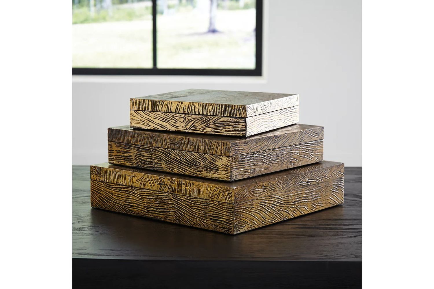 Keldy Antique Brass Box Set of 3 A2000490