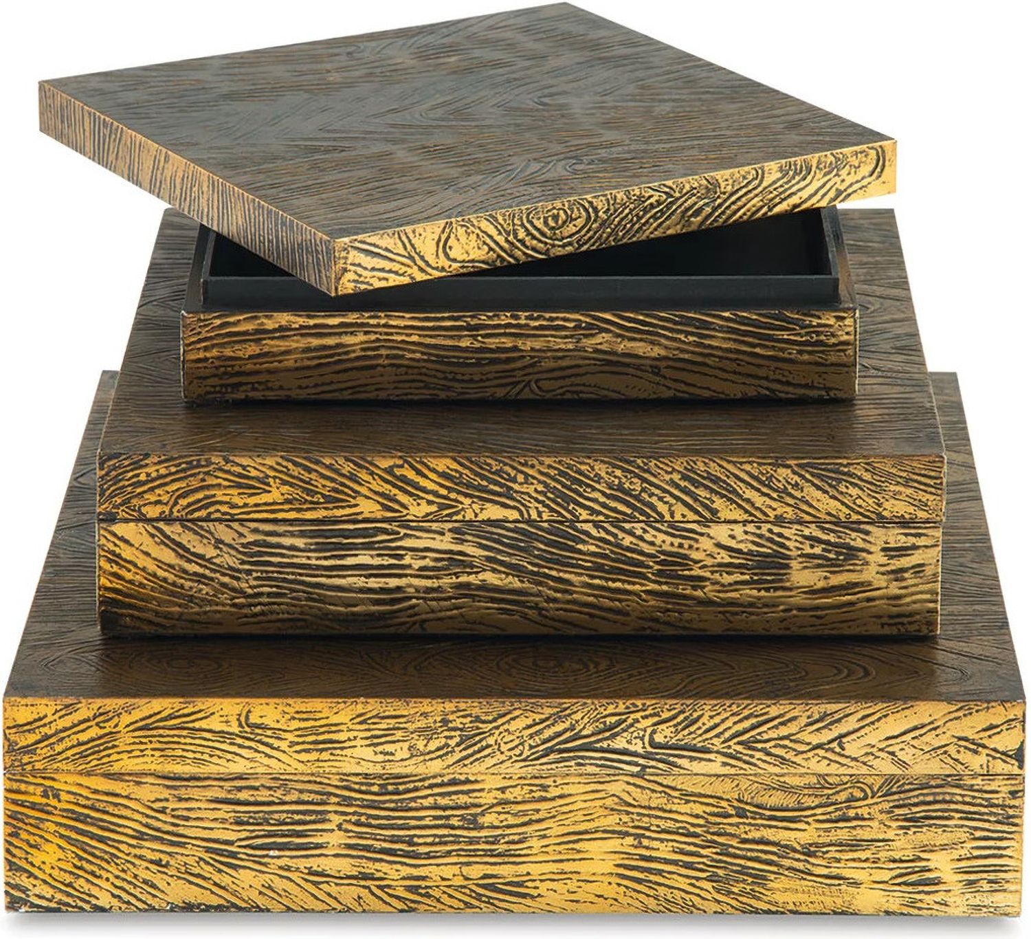 Keldy Antique Brass Box Set of 3 A2000490