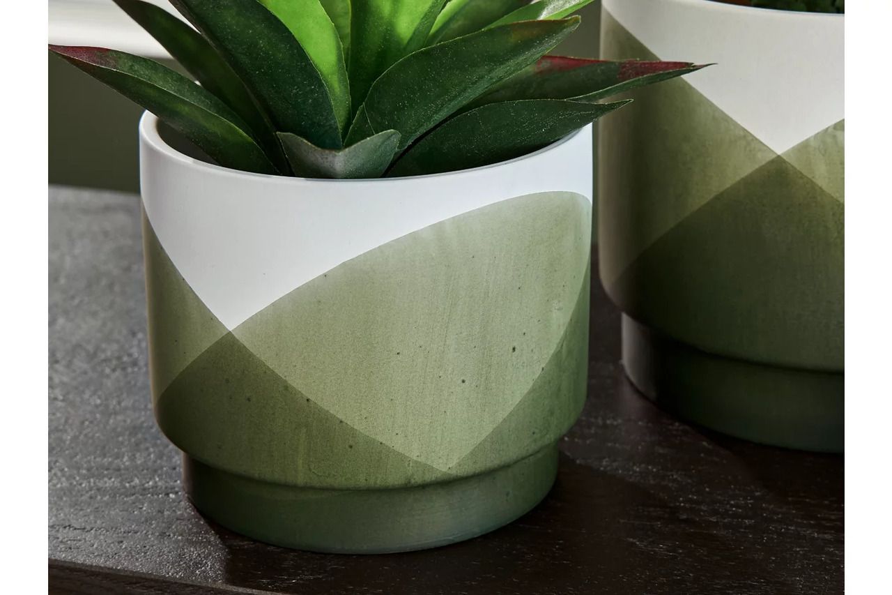 Ardenridge Green And White Planter Set Of 2 A2000579