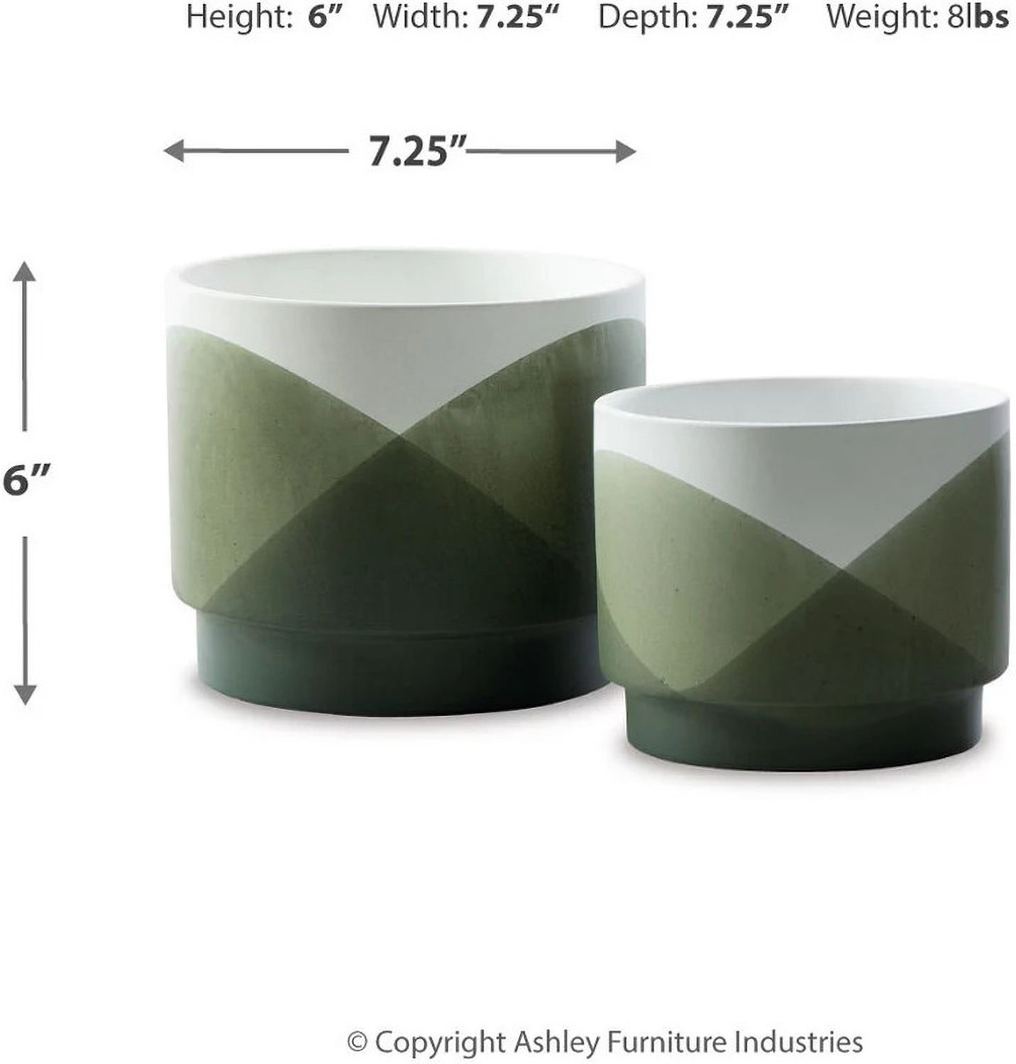Ardenridge Green And White Planter Set Of 2 A2000579