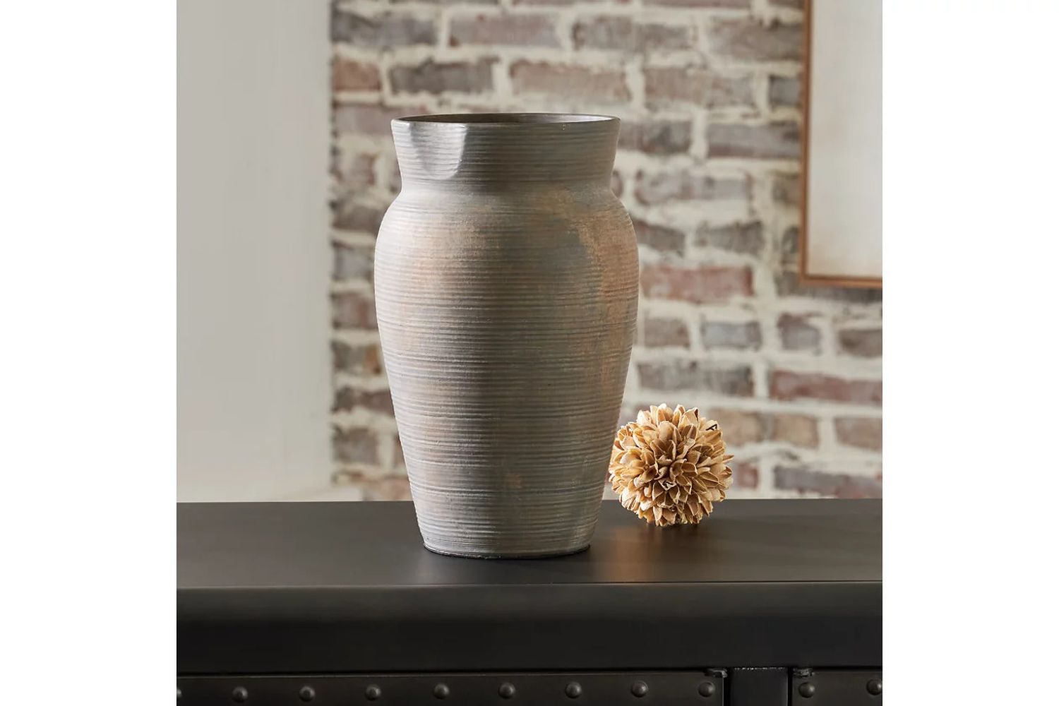 Brickmen Vase In Antique Grey A2000658