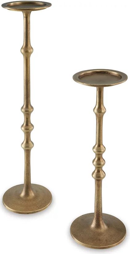 Larwick Candle Holder Set of 2 In Antique Brass A2000683