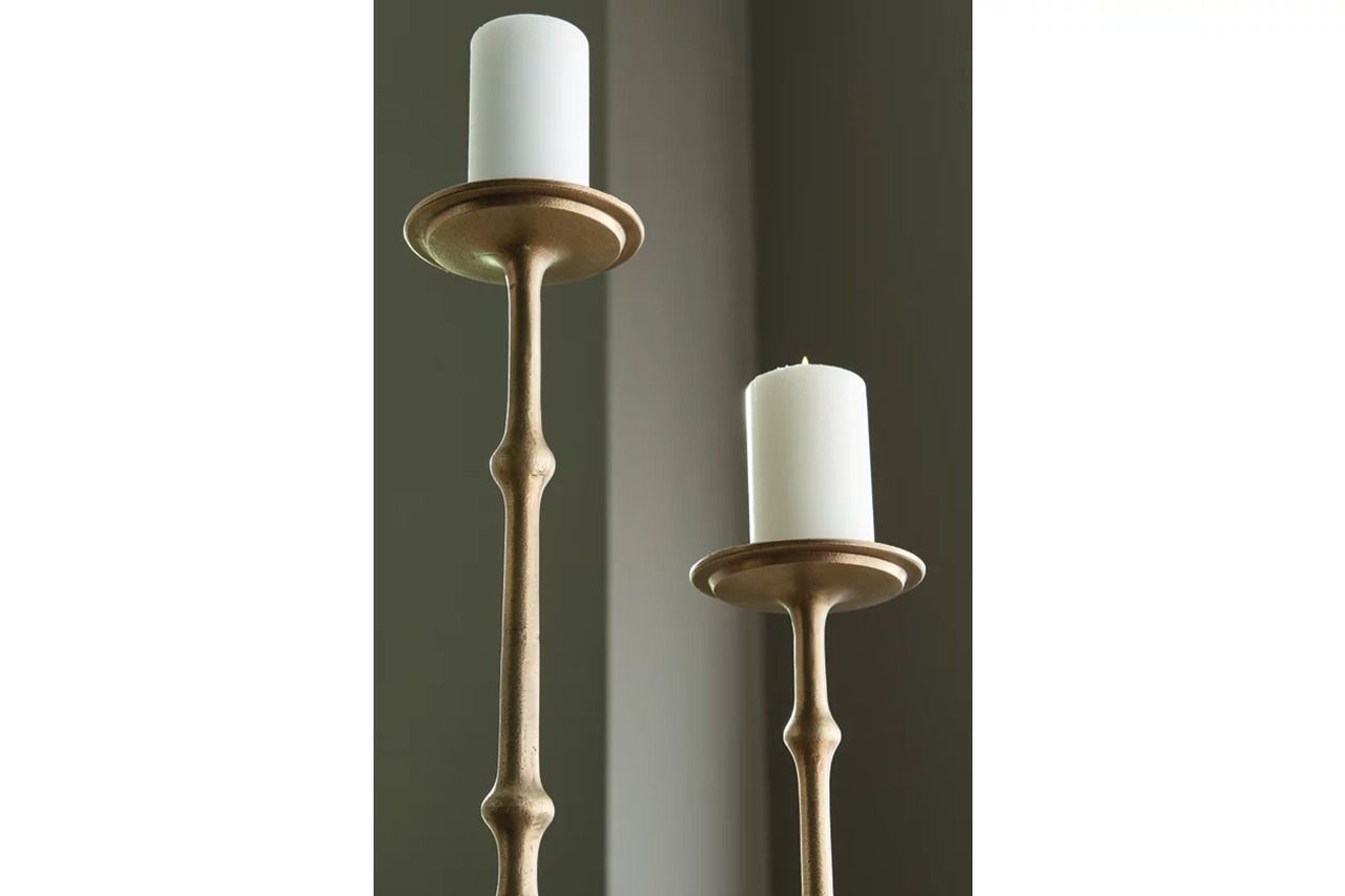 Larwick Candle Holder Set of 2 In Antique Brass A2000683