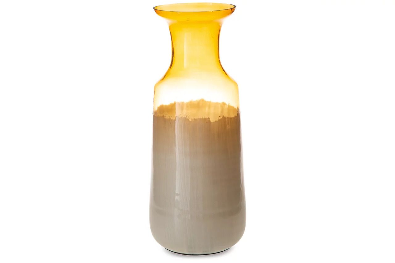 Wynburg 17 Inch Vase In White and Amber A2000723