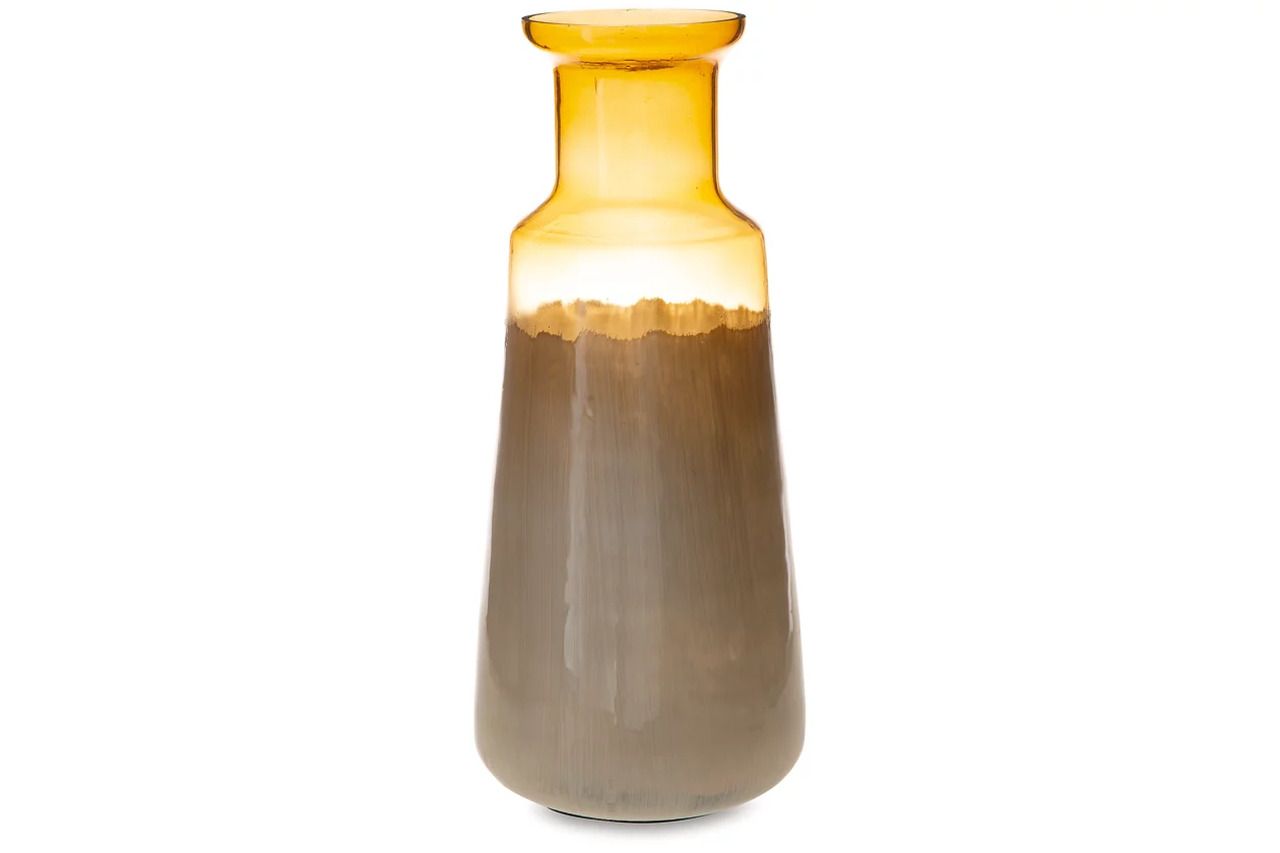 Wynburg 19 Inch Vase In White and Amber A2000724
