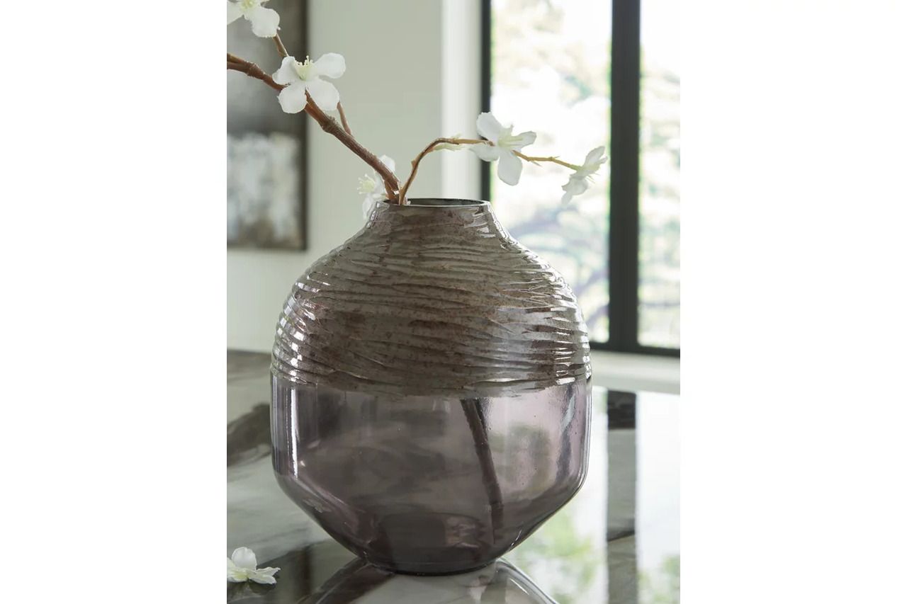 Harpwick 8 Inch Vase In Iridescent Gray A2000725