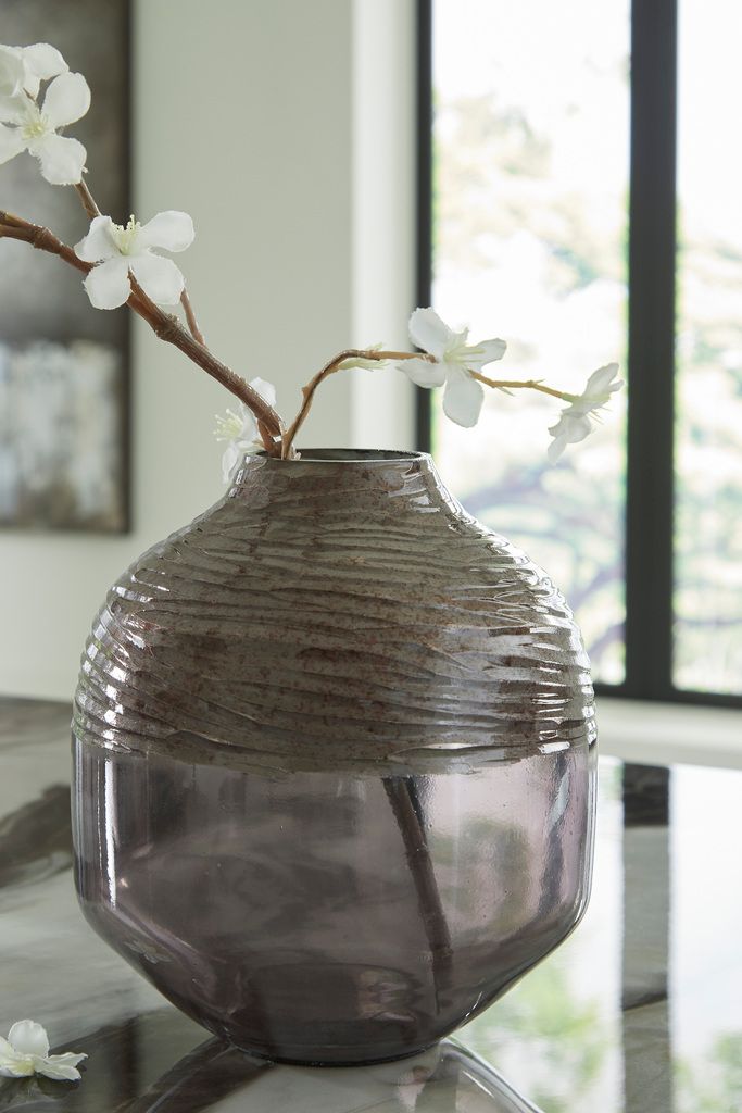Harpwick 8 Inch Vase In Iridescent Gray A2000725
