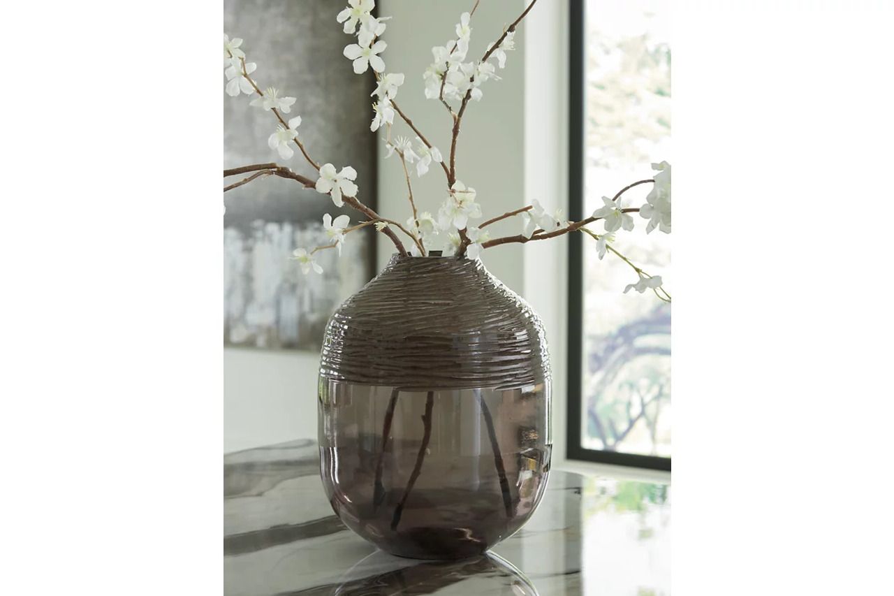 Harpwick 12 Inch Vase In Iridescent Gray A2000727