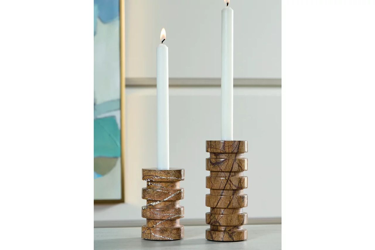 Emsleyfield Candle Holder Set Set of 2 In Tan A2000735
