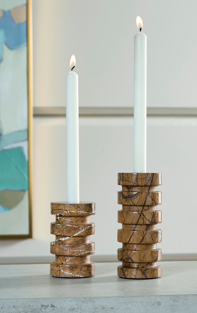 Emsleyfield Candle Holder Set Set of 2 In Tan A2000735