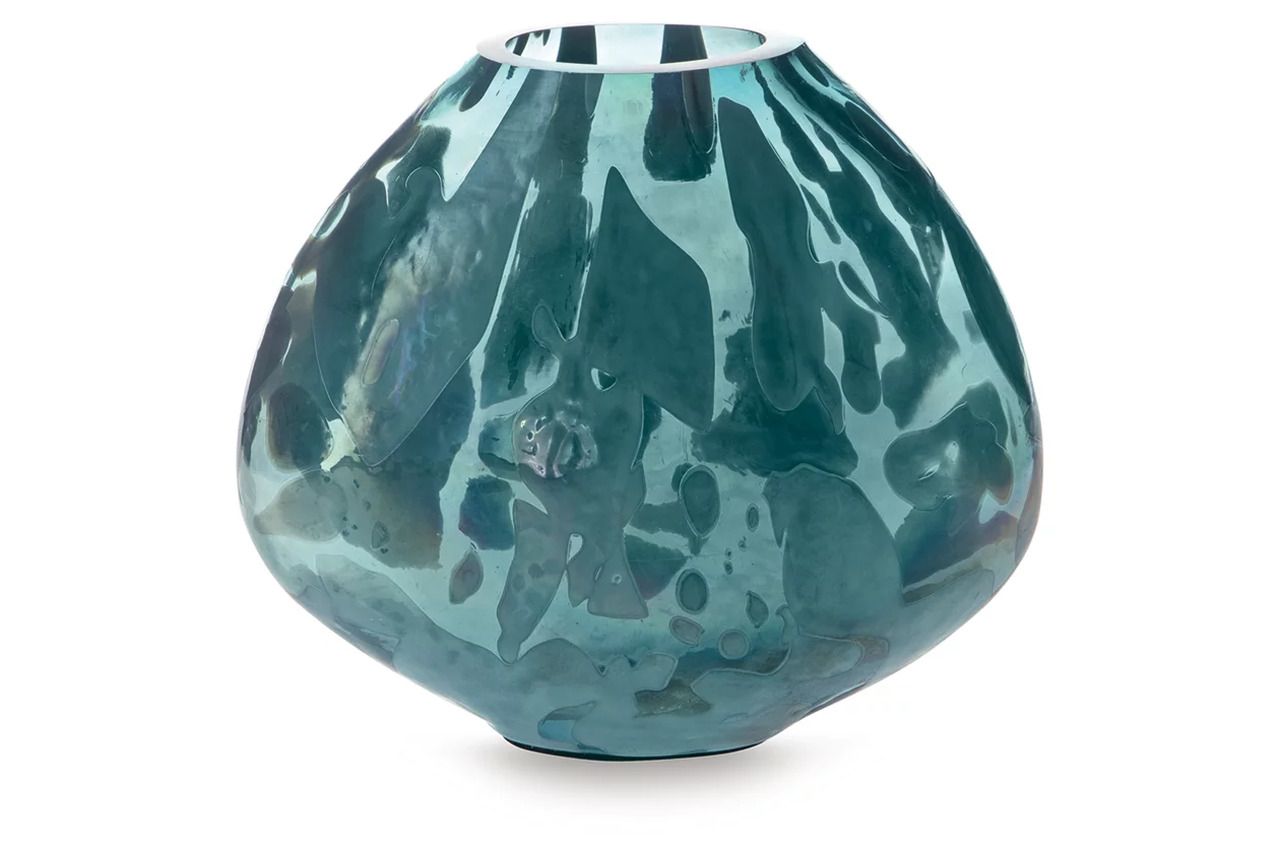 Cartshaw 7 Inch Vase In Iridescent Teal A2000738