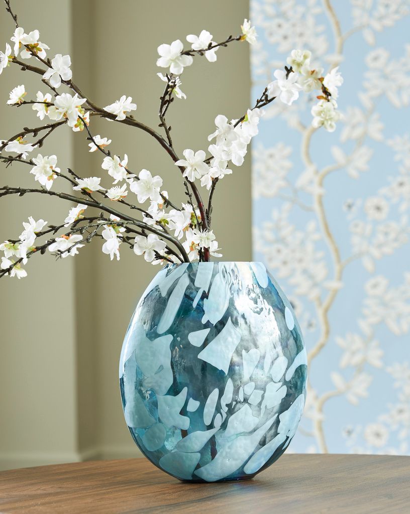 Cartshaw 11 Inch Vase In Iridescent Teal A2000739