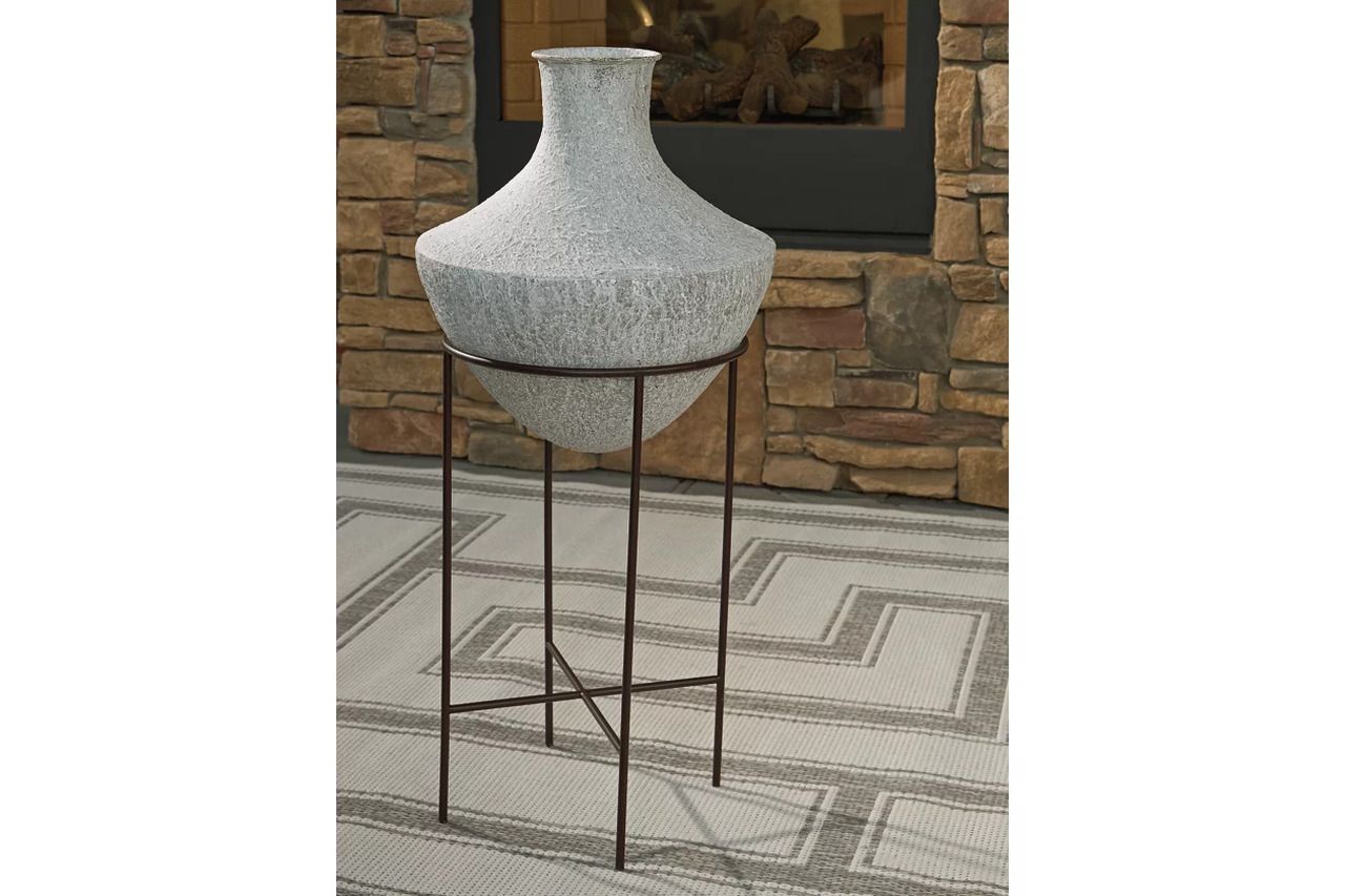 Estonbank 35 Inch Vase In Distressed Cream A2000748