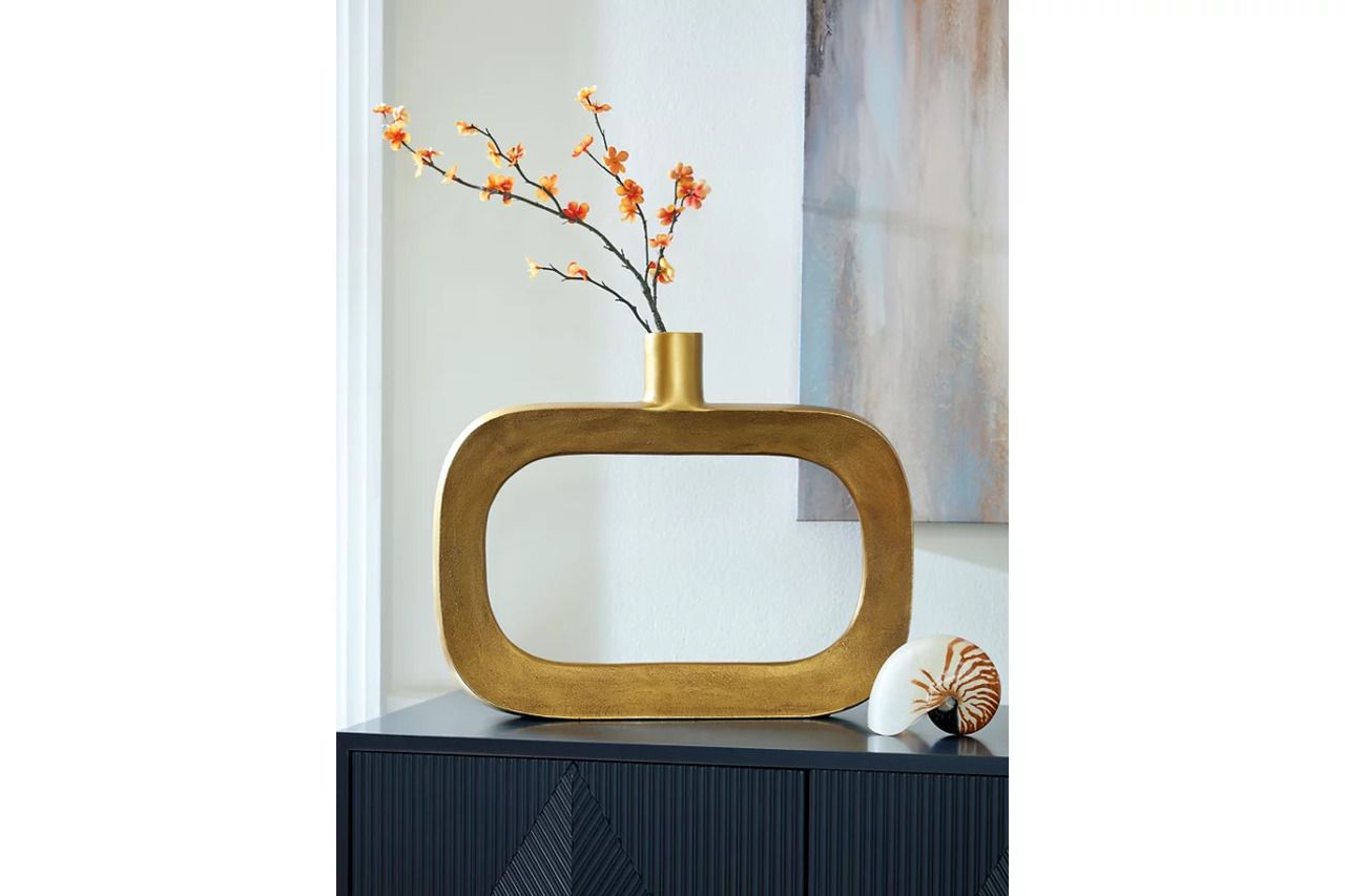 Lawtonville 16 Inch Vase In Antique Gold A2000751