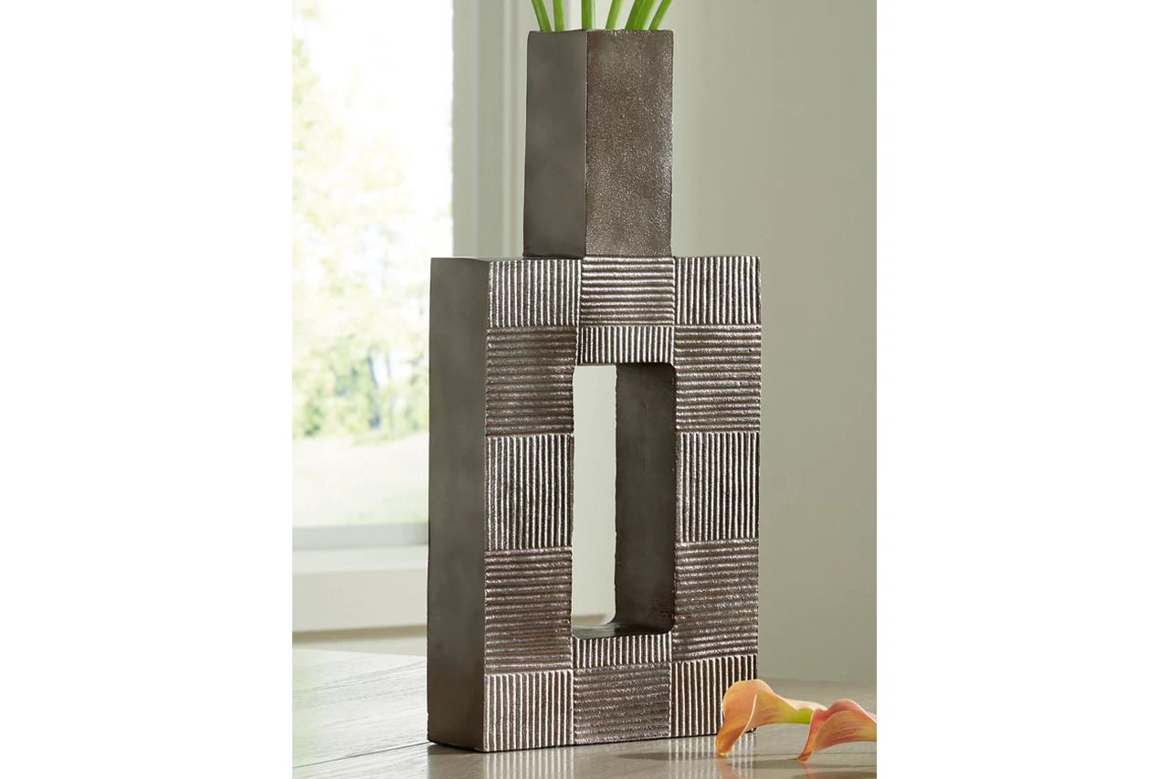 Wrengrove 21 Inch Vase In Antique Nickel A2000754