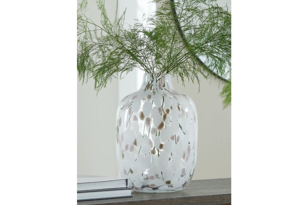 Keelton 13 Inch Vase In White/Taupe/Pink A2000760