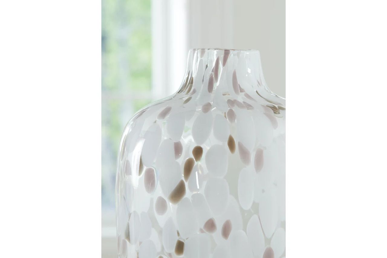 Keelton 13 Inch Vase In White/Taupe/Pink A2000760