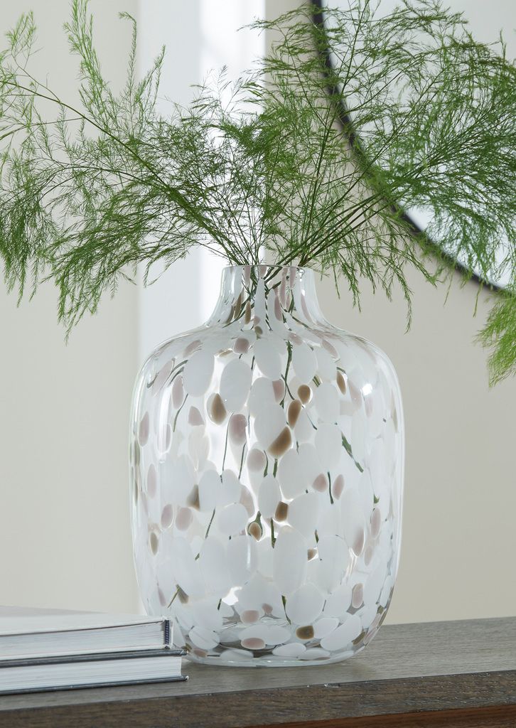 Keelton 13 Inch Vase In White/Taupe/Pink A2000760